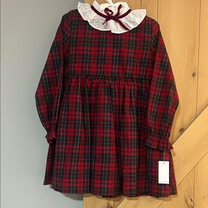 Edgehill Collection Red Plaid Kids Formal Dress